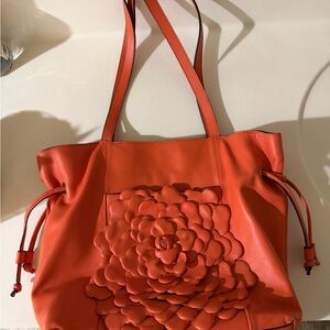 Patricia Nash Orange Floral Tote Bag